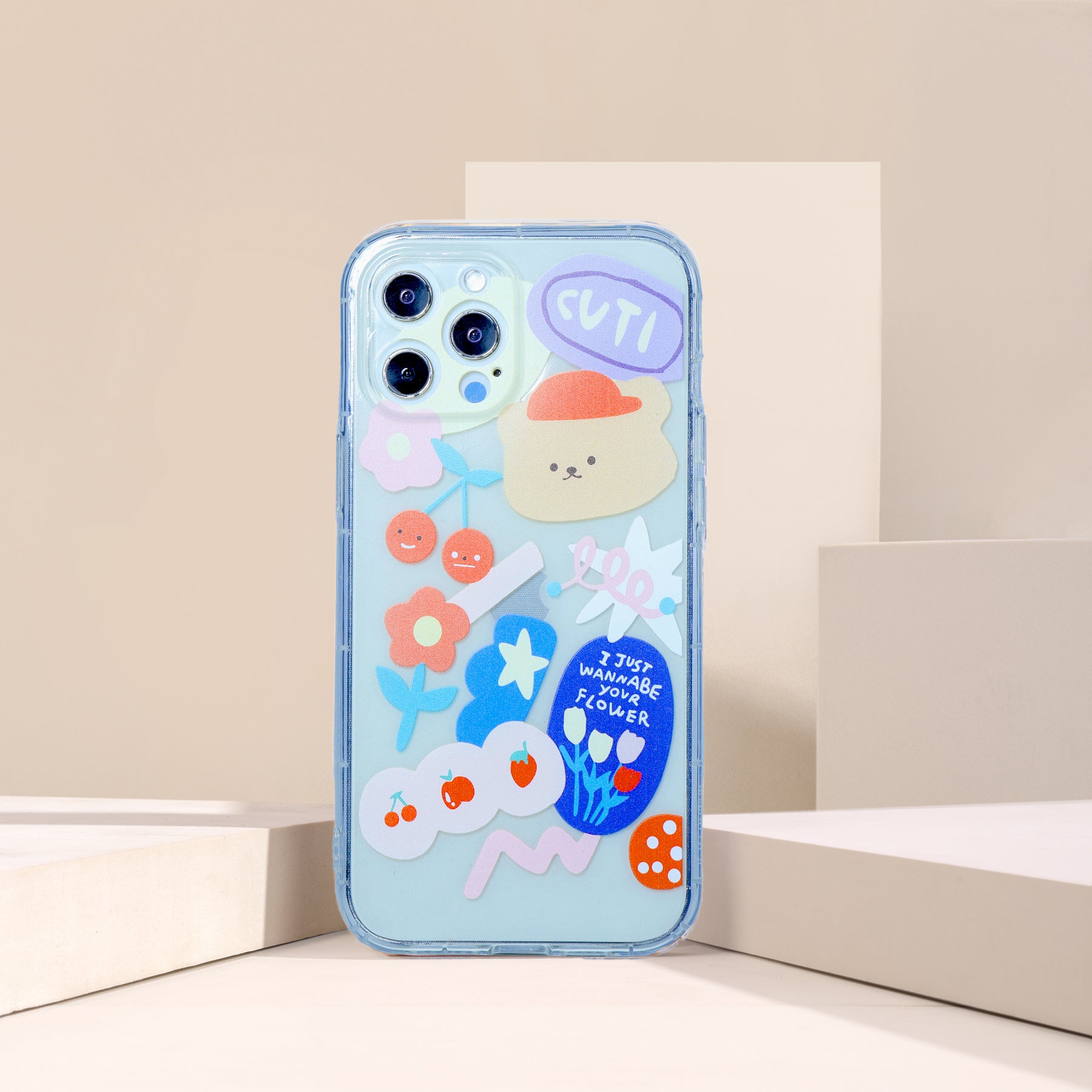 Cute Print Transparent iPhone Case