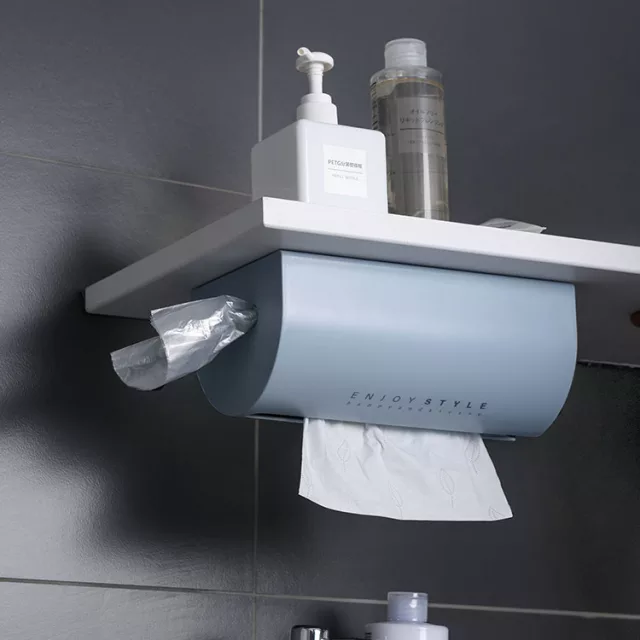 Wall mounted tissue box