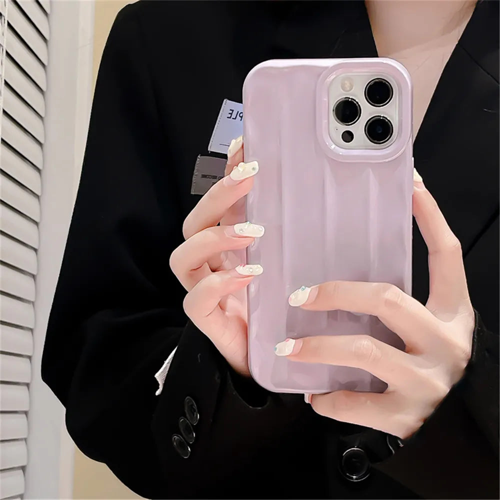Oily Stripes Light Purple iPhone Case