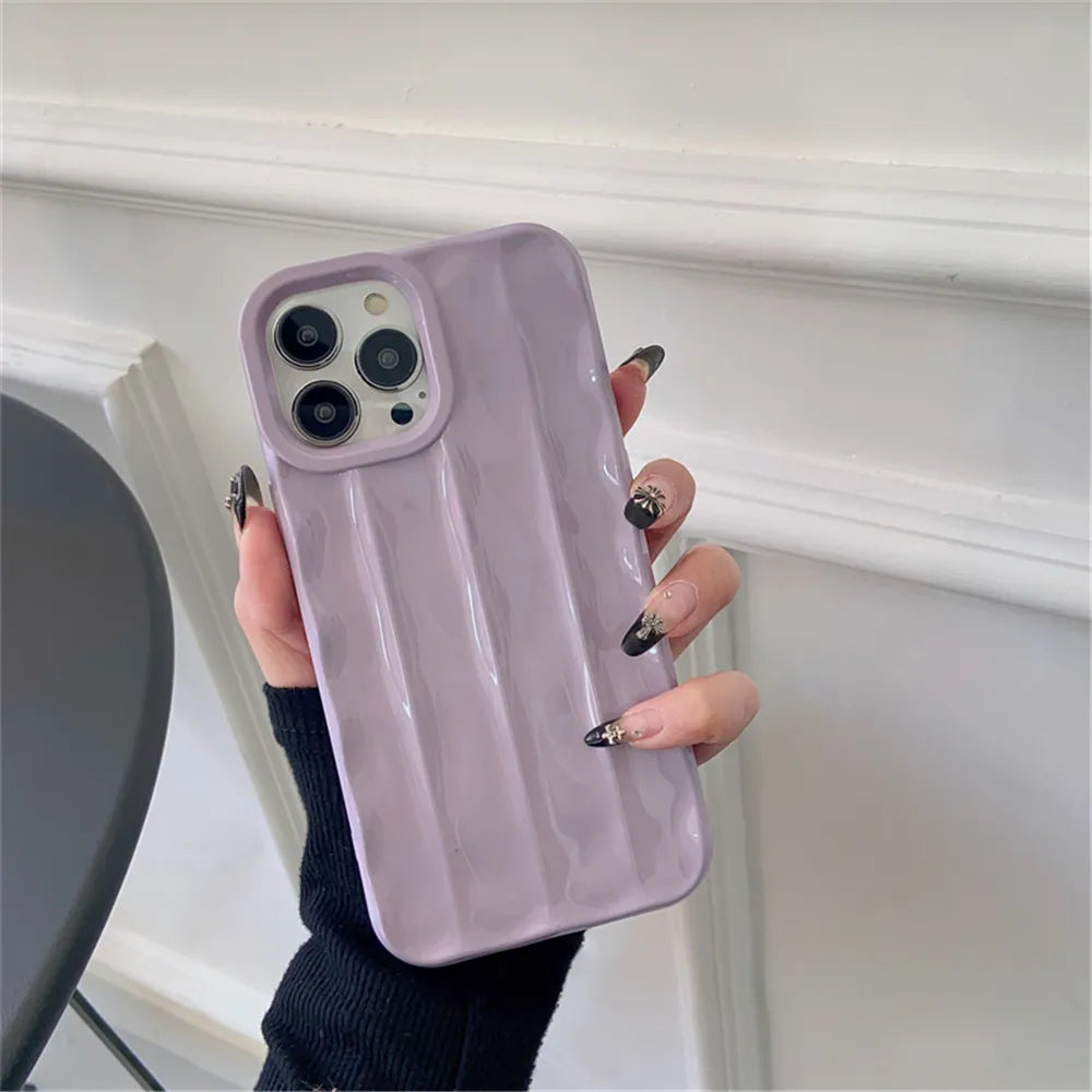 Oily Stripes Light Purple iPhone Case