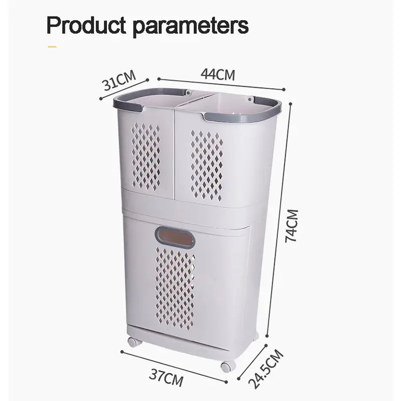 Double Layer Laundry Basket Classification with Wheels