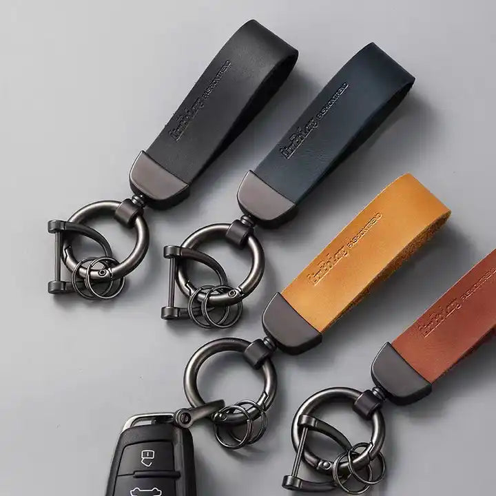 LuxeLeather Car Keychain