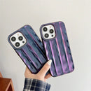 Strip Lattice Varnish Purple iPhone Case