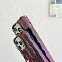 Strip Lattice Varnish Purple iPhone Case