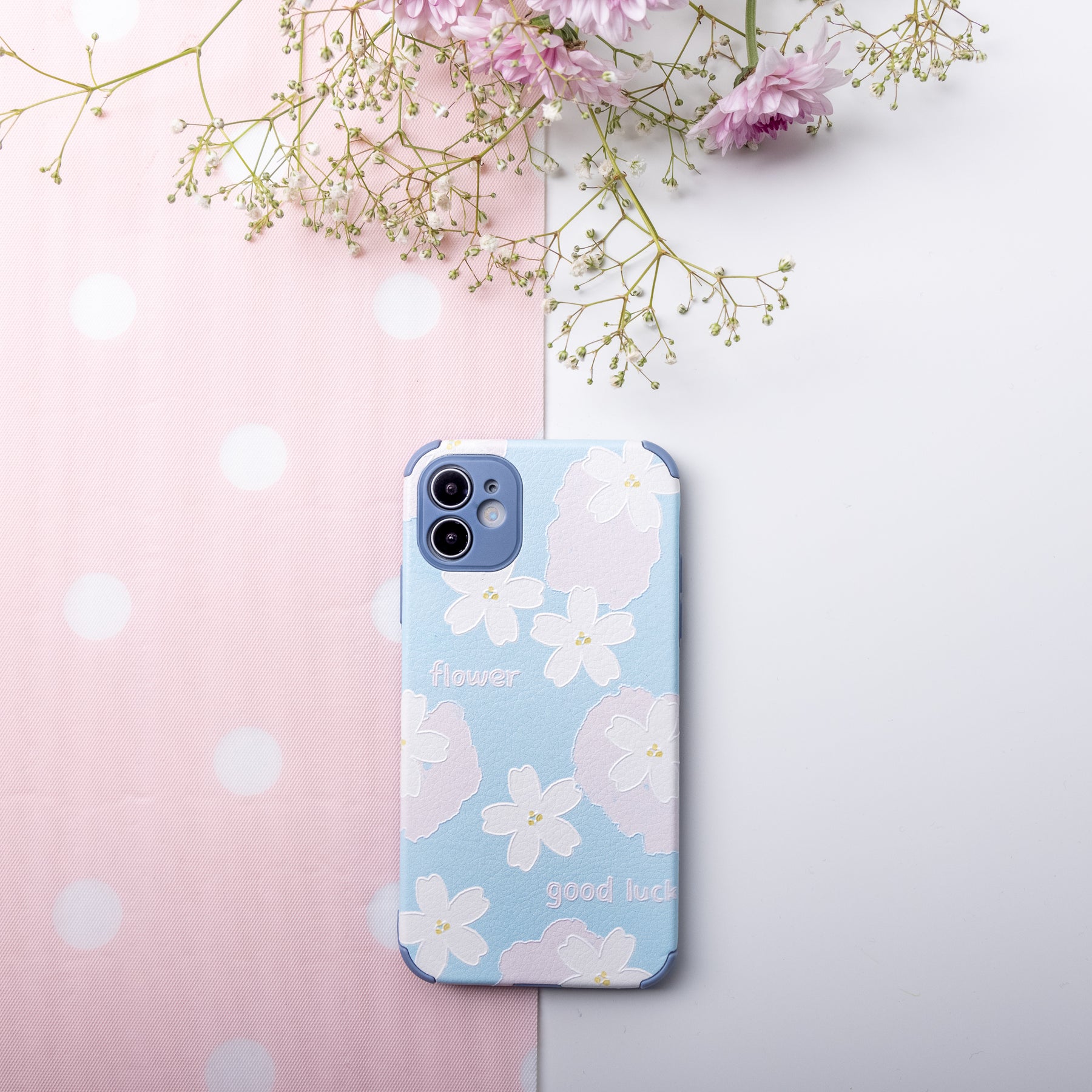 Pastel Blue Floral iPhone Case