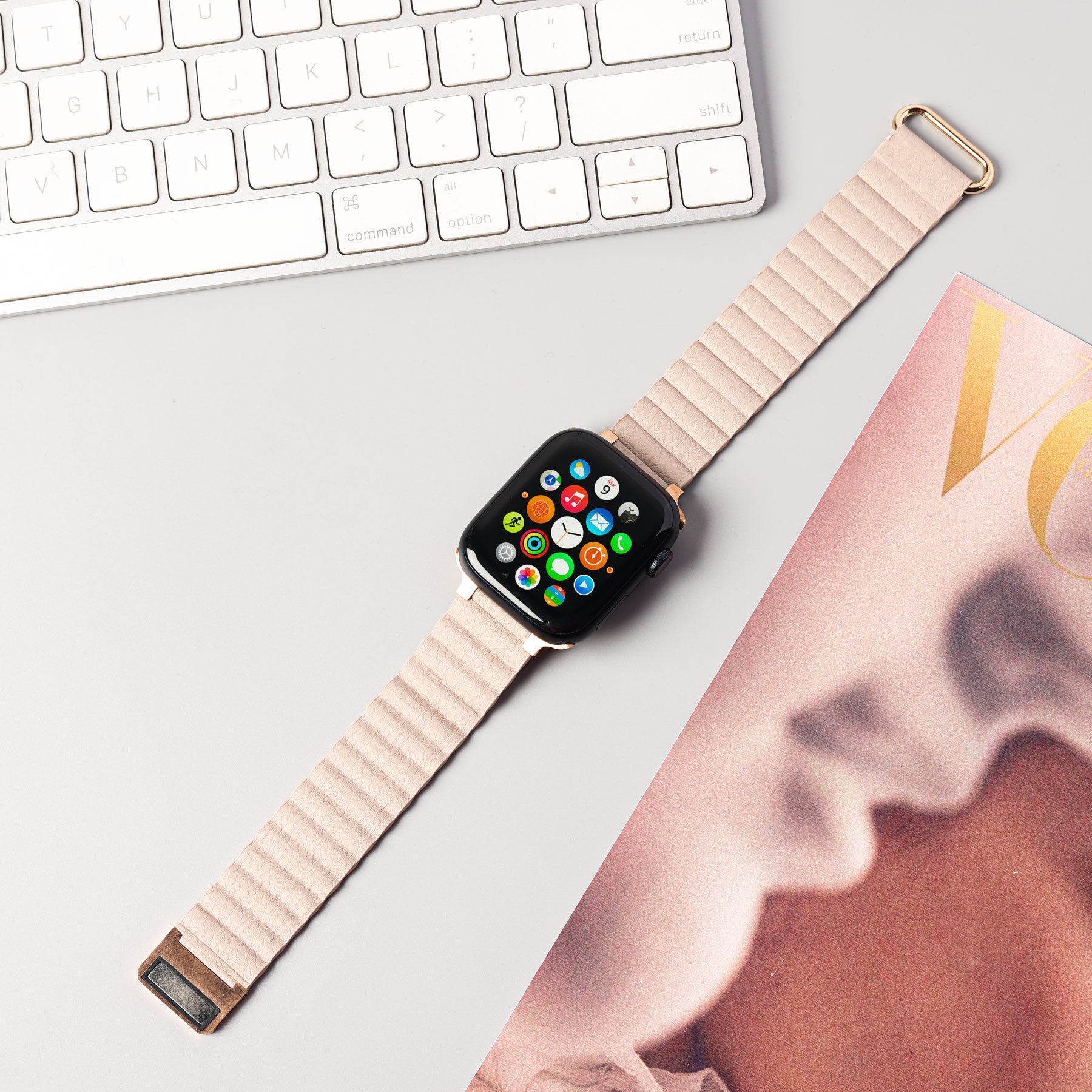 Suave Leather Textured Magnetic Apple Watch Strap | HK Exclusives