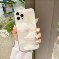 Pastel Cloud and Moon iPhone Case