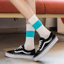 Solid Colour Stripe Knit Socks