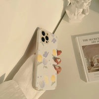 Butterfly & Tulip Leather Texture iPhone Case