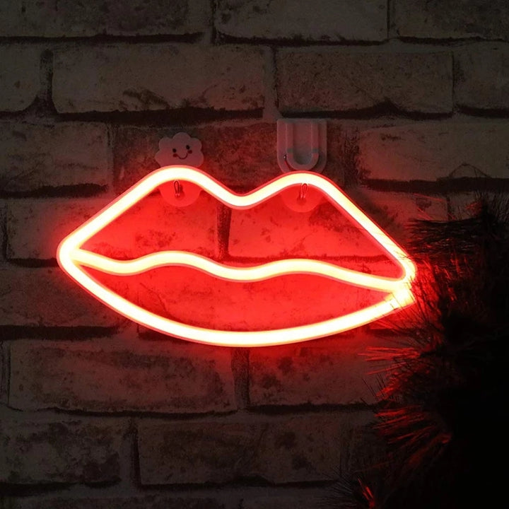 lips neon light stand