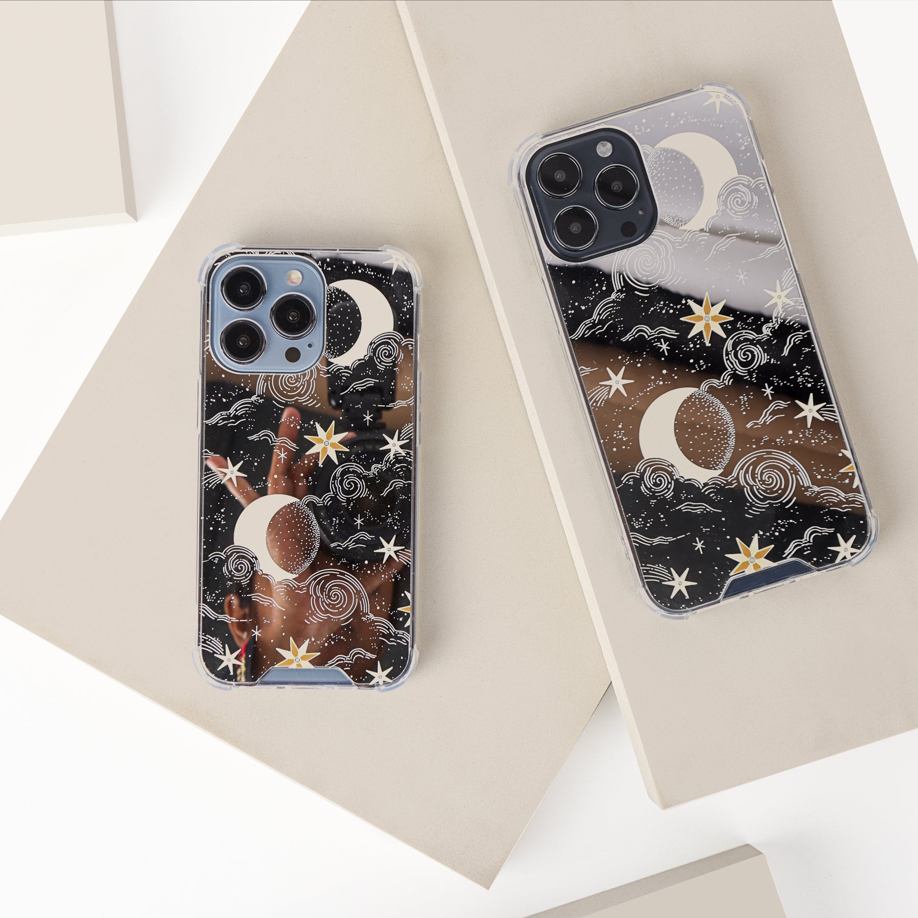 Cloudy Moon Reflective iPhone Case