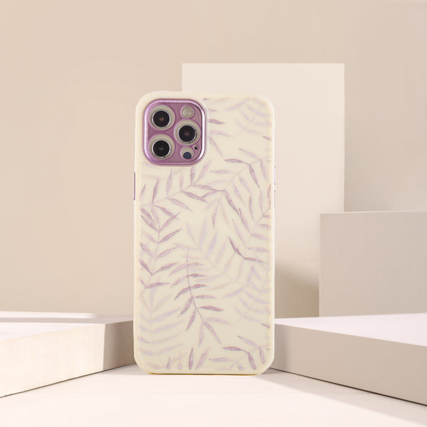 Electroplated Purple Leaves iPhone Case