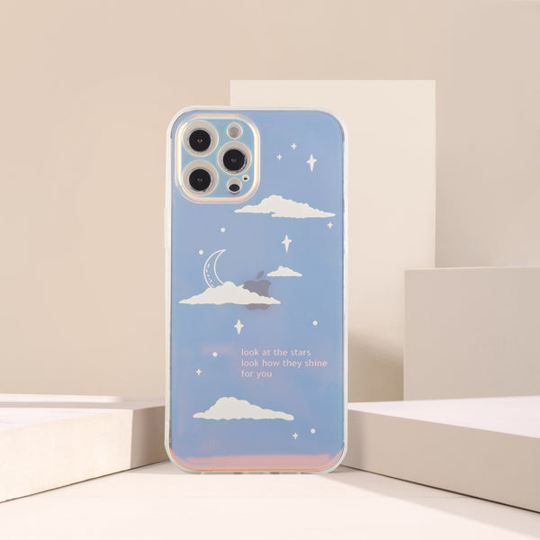 Holographic Dreamy Moon iPhone Case
