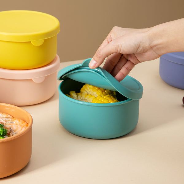 "silicone bowl for microwave Microwave Safe Silicone Bowls Storage Containers For Refrigerator Silicone Bowl Set Microwave Safe Silicone Kitchen Bowl Fridge Food Container multi purpose  kitchen bowls"
