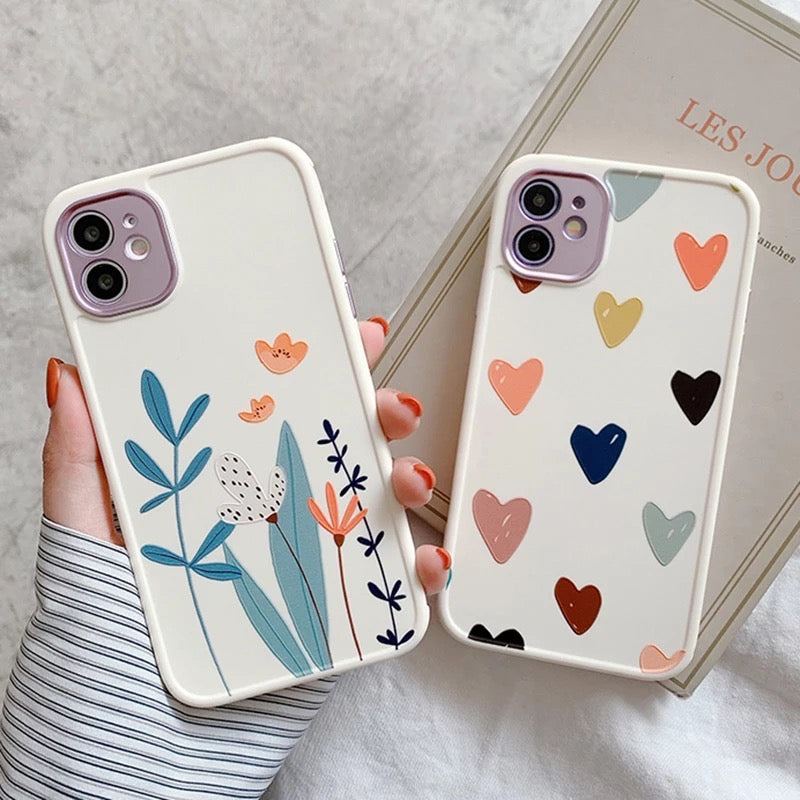 Heart & Floral Electroplated iPhone Case