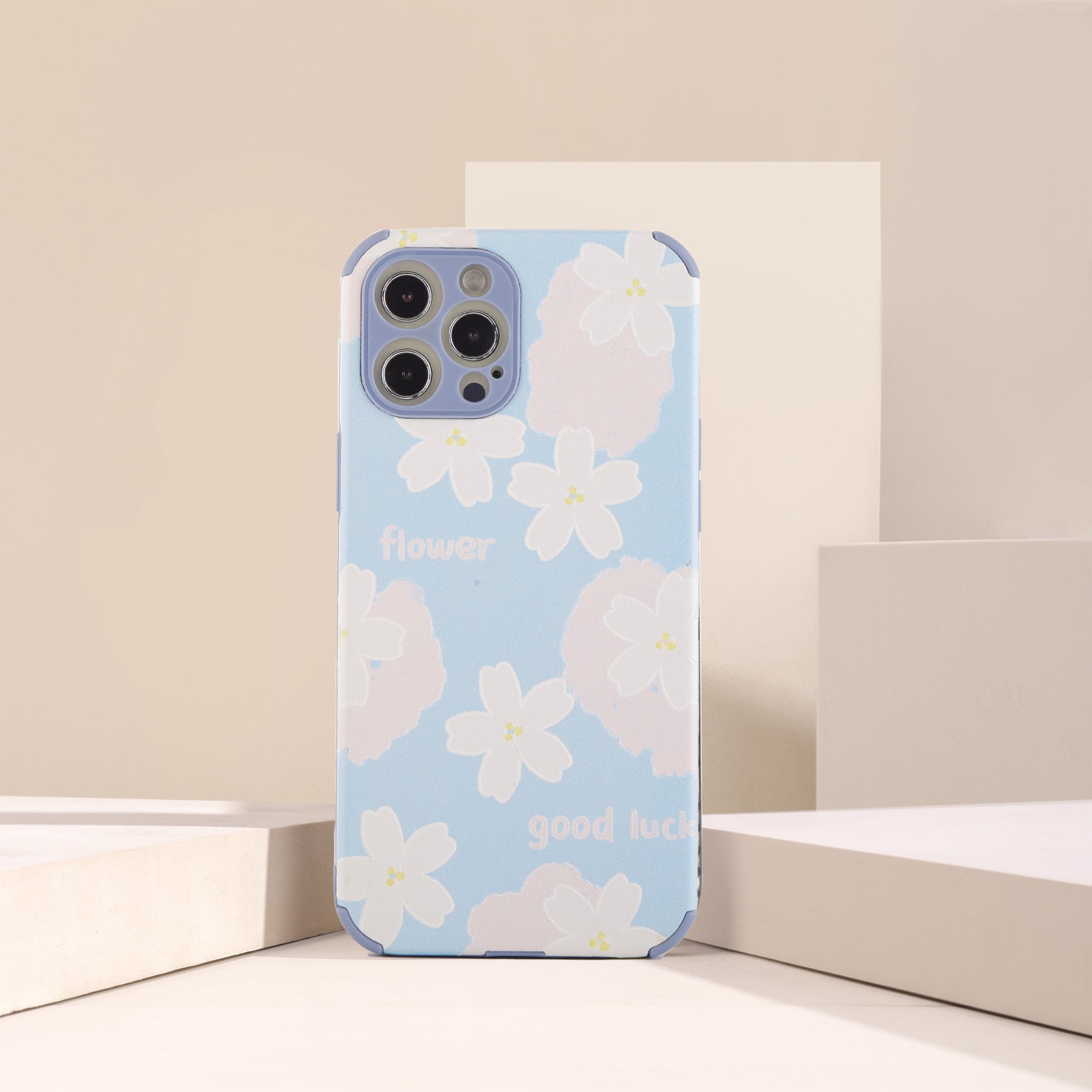 Pastel Blue Floral iPhone Case