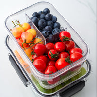 "3 partition container plastic containers for kitchen microwave containers Storage Boxes with lid transparent containers  kitchenware online Refrigerator Organizer Container fridge storage containers Containers Sets"
